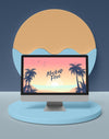 Summer Concept With Computer Psd