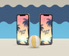 Summer Concept With Devices And Ball Psd