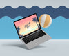 Summer Concept With Laptop And Ball Psd