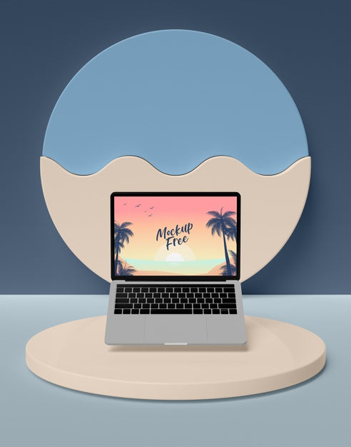 Summer Concept With Laptop Psd