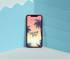Summer Concept With Phone In Corner Psd