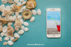 Summer Concept With Smartphone And Shells Psd