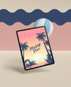 Summer Concept With Tablet And Ball Psd