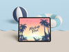 Summer Concept With Tablet And Sea Psd