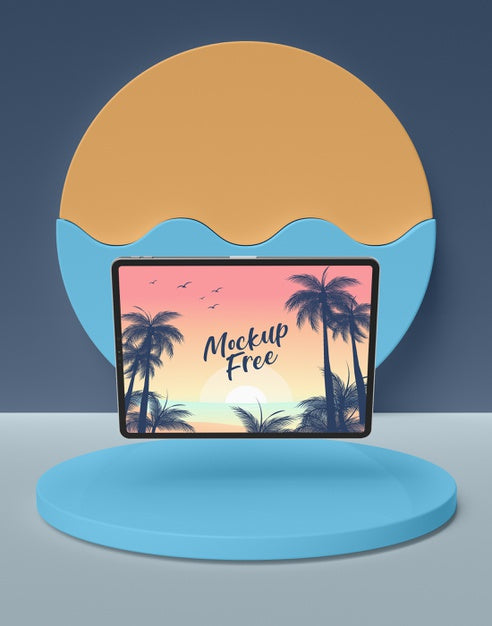 Summer Concept With Tablet Psd