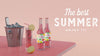 Summer Drinks On Table With Ice Cubes Psd