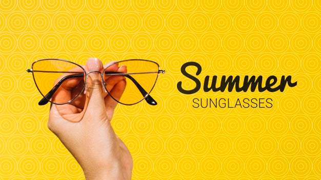 Summer Fashion Sunglasses Held In Hand Psd