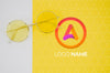 Summer Glasses With Logo Name Design Psd