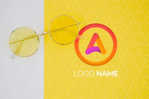 Summer Glasses With Logo Name Design Psd
