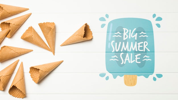 Summer Ice Cream Composition With Copyspace Psd