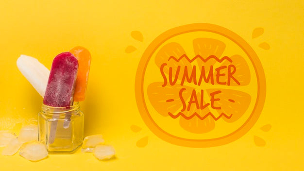 Summer Ice Cream Composition With Copyspace Psd