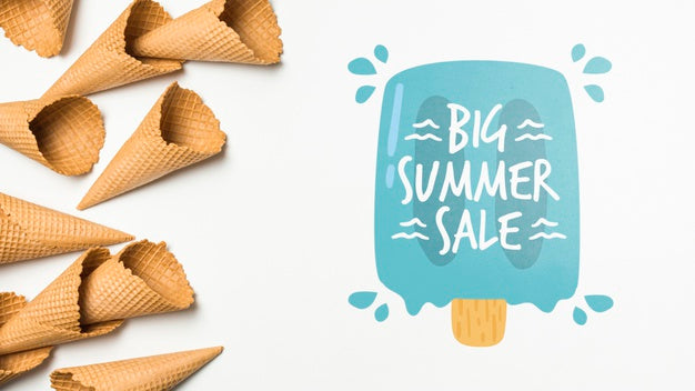 Summer Ice Cream Composition With Copyspace Psd