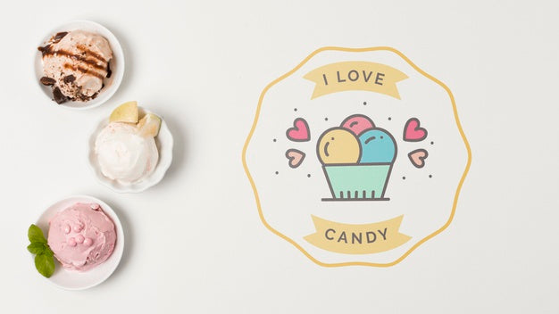 Summer Ice Cream Composition With Copyspace Psd