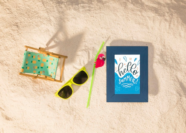 Summer Mockup With A Sunglasses Psd