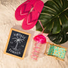 Summer Mockup With Colorful Sandals And Tropical Leaves Psd