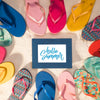 Summer Mockup With Colorful Sandals Psd