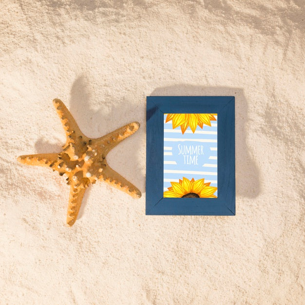 Summer Mockup With Marine Elements Psd