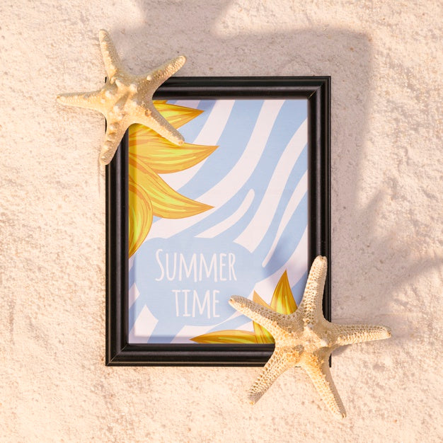 Summer Mockup With Marine Elements Psd