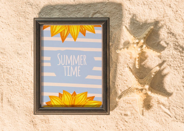 Summer Mockup With Marine Elements Psd