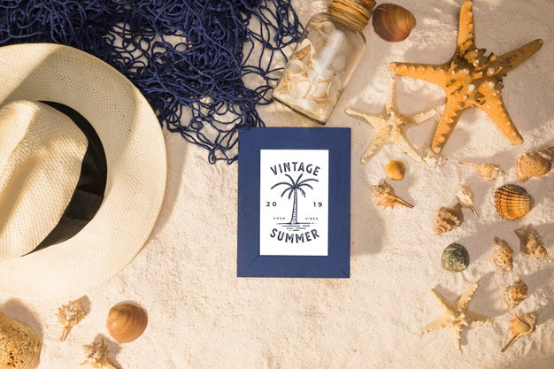 Summer Mockup With Marine Elements Psd
