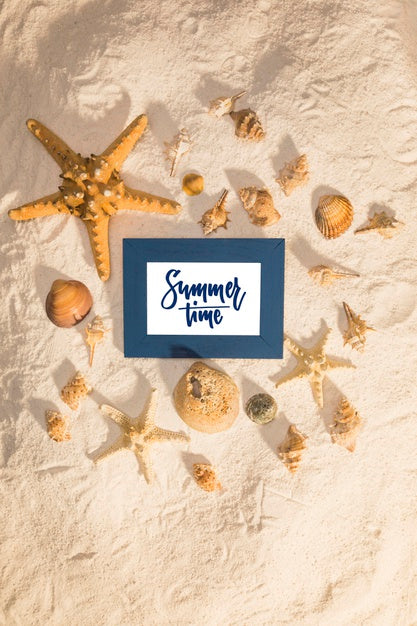 Summer Mockup With Marine Elements Psd