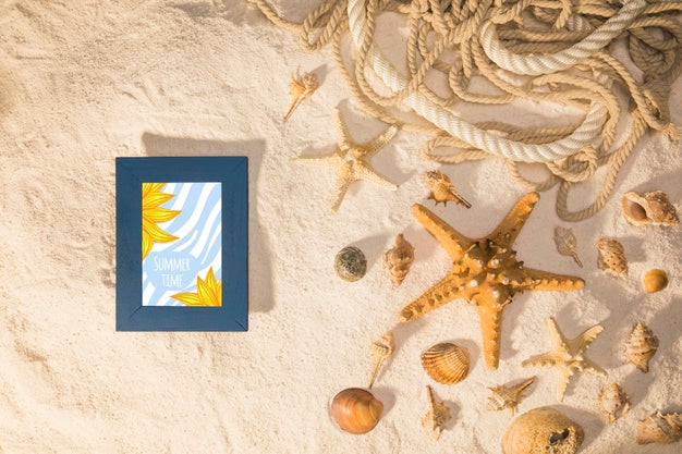 Summer Mockup With Marine Elements Psd