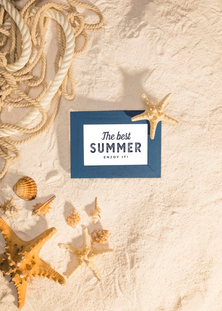 Summer Mockup With Marine Elements Psd