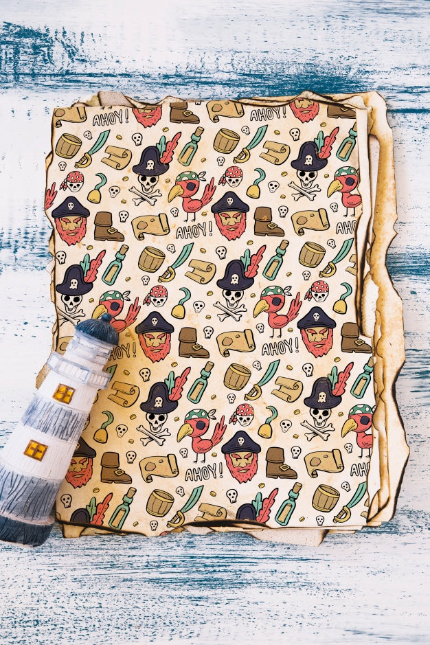 Summer Mockup With Old Paper Psd