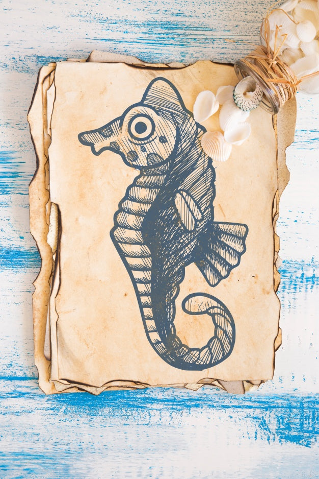 Summer Mockup With Old Paper Psd