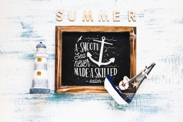 Summer Mockup With Slate Psd