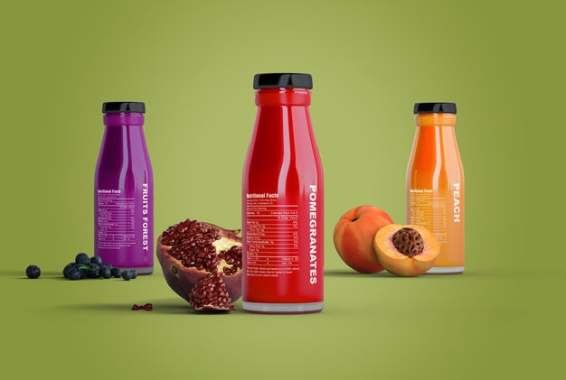 Summer Smoothies On Green Background Mock-Up Psd