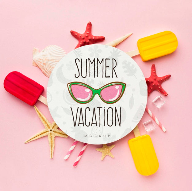 Summertime Concept With Ice Cream Psd