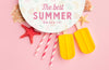 Summertime Concept With Pink Background Psd