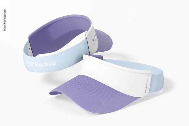 Sun Visor Cap Mockup, Front And Back View Psd
