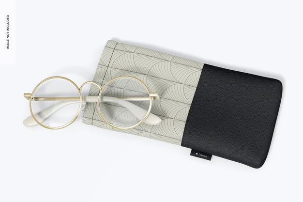 Sunglasses Sleeve Mockup, Top View Psd