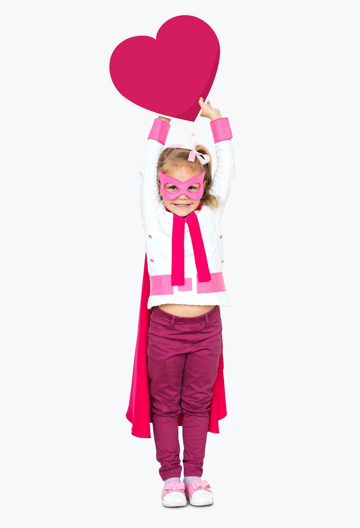 Superhero Girl Holding A Heart Icon