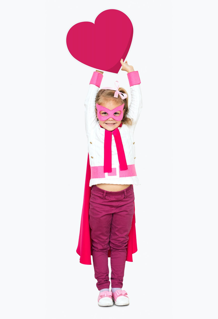 Superhero Girl Holding A Heart Icon