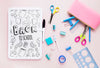 Supplies For School On Pink Background Psd
