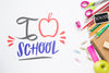 Supplies On White Background For Back To School Psd
