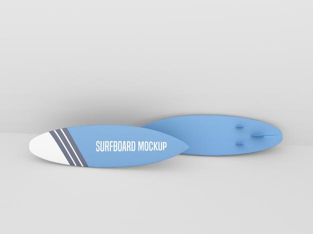 Surfboard Mockup Set On White Background Psd