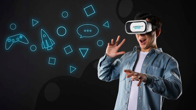 Surprised Man With Vr Glasses Psd