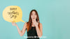 Surprised Woman With Speech Bubble Mockup Psd