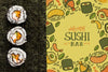 Sushi Bar With Sushi Menu Mock-Up Psd