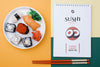 Sushi Rolls With Notebook Psd