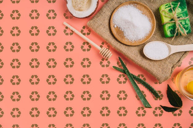 Sustainable Objects In Flat Lay Psd