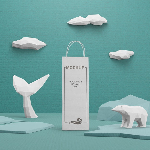 Sustainable Paper Bag Kraft For Ocean Day Psd