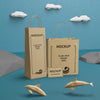 Sustainable Paper Bags And Sea Life With Mock-Up Psd