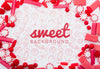 Sweet Background Surrounded By Delicious Sugar Candies Psd
