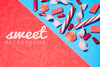 Sweet Background With Candy Sticks Psd