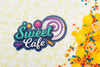 Sweet Cafe Logo With Yellow Candies Psd